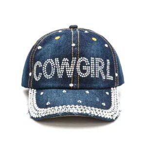 Crystal Cowgirl Embelished Fashion Denim Cap